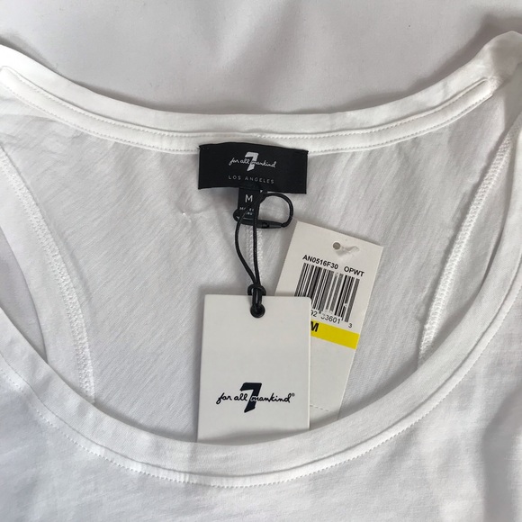 7 For All Mankind White Twist Front Tank (M) NWT - Picture 4 of 5